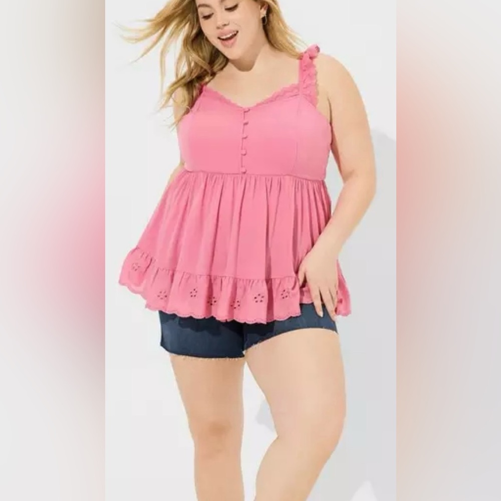 NWT Torrid washable eyelet trim sleeveless top chateau rose size 4X